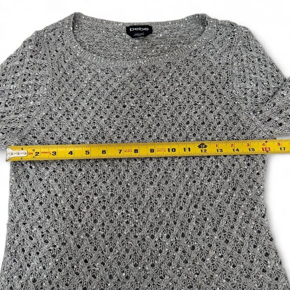 Grey Bebe knit top with sequins - Picture 6 of 8